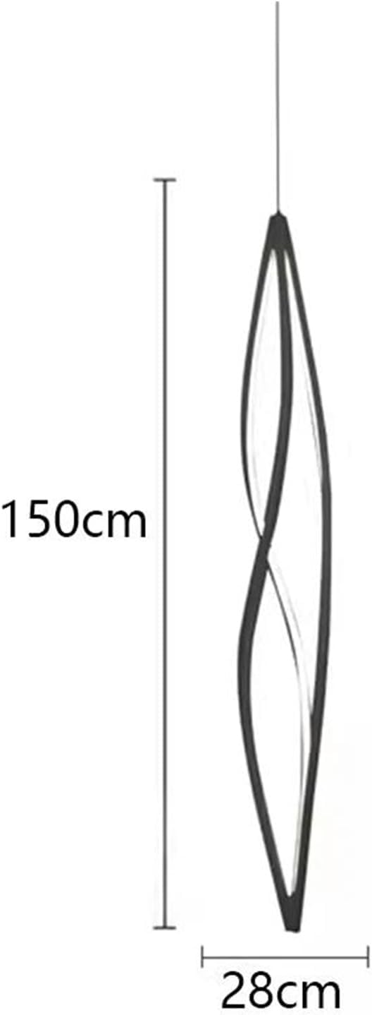Pendant Lights, Modern Home Decor Led Lights Pendant Light Lamps Forstaircase Chandeliers for Living Room Hanging Indoor Lighting(APP with RC Dimmable,Black 150cm)