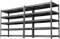2set Storage Shelves Heavy Duty 5Tier Adjustable Metal Garage Shelving Unit Rack Metal Storage Shelf Heavy Duty Shelf for Heavy Tools and Equipment, Ideal for Garage, Basement, Black