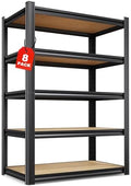 Set of 8-71"H Garage Shelving-5 Tier Garage Storage Shelves,Adjustable Heavy Duty Metal Shelving Unit and Storage Large Rack,Utility Steel Shelf For Warehouse Industrial Pantry Basement,32"Wx14"D