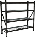Ironton 4-Tier Industrial Steel Shelving Unit, 8,000-Pound Load Capacity, Garage Storage Rack, 77" W x 24" D x 72" H