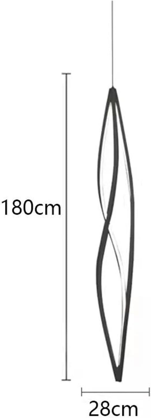 Pendant Lights, Modern Home Decor Led Lights Pendant Light Lamps Forstaircase Chandeliers for Living Room Hanging Indoor Lighting(APP with RC Dimmable,Black 180cm)