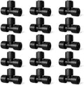 1/4 Inch Drip Irrigation Tee Connectors, Barbed T Fittings for 1/4" Tubing, Quick-Install Leak-Free Splitters for Drip & Sprinkler Irrigation Systems, 18 Pack