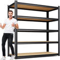 71" H x 45.6" W Garage Shelving, 5-Tier Adjustable Metal Storage Shelves, Utility Steel Storage Rack for Garage, Warehouse, Pantry, Basement, Industrial & Workshop Organization,17.7" D