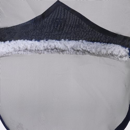Harrison Howard CareMaster Pro Luminous Horse Fly Mask Large Eye Space Long Nose with Ears UV Protection for Horse Navy Full Size