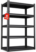 Set of 5 71"H Garage Shelving-2050LBS 5 Tier Storage Shelves,Adjustable Heavy Duty Metal Shelving Unit and Storage Large Rack,Utility Steel Shelf For Shop Warehouse Industrial Pantry 71"x35"x16"