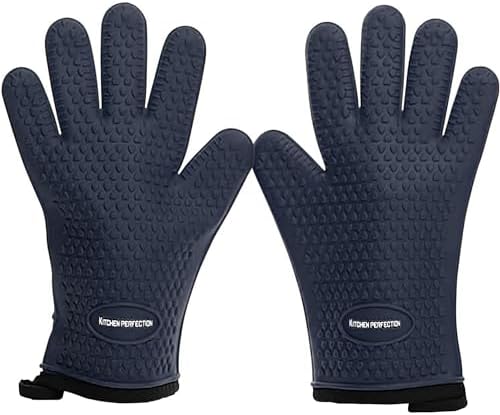 KITCHEN PERFECTION S Silicone Smoker BBQ Gloves - Heat Resistant Oven Mitts
