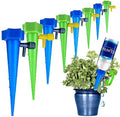 Self Plant Watering Spikes 12 Pack Auto Drippers Irrigation Devices Vacation Automatic Plants Water System with Adjustable Control Valve Switch Design for Houseplant, Gardenplant, Officeplant