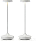 YHT Cordless Rechargeable Table Lamp - 6000mAh Portable LED Battery Operated Table Light - Outdoor Waterproof Dimmable Table Lamps for Restaurant Dining Bedroom Bars Home Patio Outdoor (White 2P)