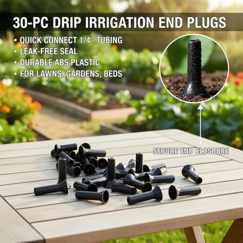 Heavy‑Duty 1/4" End Plugs, Leak‑Free End Cap Fittings for Quick Connect Drip Irrigation Tee Connectors, Greenhouse Irrigation Supplies
