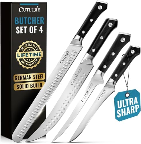Cutluxe Butcher Knife Set, Brisket, Breaking, Boning & Fillet for Meat