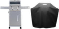 Monument Grills 2-Burner Stainless Steel Liquid Propane Gas Grill, Two Foldable Shelves Patio Garden Barbecue Grill with Clearview® Lid, Knob Control, Mesa200S with BBQ Cover