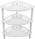 PRETYZOOM 3 Tier Small Corner Shelf, 8x10x13 Inches, Space-Saving Corner Shelf for Kitchen, Bathroom Rustproof Organizer Rack for Shower Bottles, Plastic, No-Tool Assembly