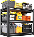 Garage Shelving,3 Tier Garage Storage Shelves,Adjustable Heavy Duty Metal Shelving Units and Storage Large Rack,Utility Steel Shelf For Shop Warehouse Industrial Pantry Basement Organizers 33"x35"x16"