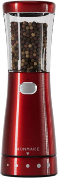 Electric Salt or Pepper Grinder Set Rechargeable, Electric Pepper Grinder with Adjustable Coarseness, 4.5oz Large Capacity, 1.8" Wide-Mouth & Storage Base, One-Hand Operation Kitchen Gadgets