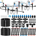 260FT Drip Irrigation System for Garden with 40 Nozzles & Emitters, Garden Watering System with 1/2" & 1/4" Tube and Barbed Fittings - Adjustable Sprinklers Kit for Greenhouse,Lawn,Pond De-Icer