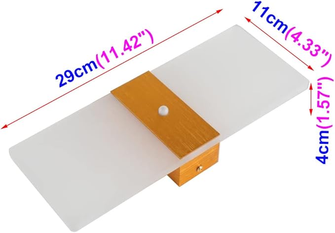 LED Motion Sensor Wall Lamp Security Light 12W SMD 2835 Acrylic Up/Down Wall Sconce Light Motion Activated Porch Lamp Fixture Modern Lighting for Stairway Patio Aisle Brushed Golden 6000K