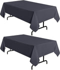 sancua 2 Pack Dark Grey Tablecloth 60 x 120 Inch, Rectangle 8 Feet Table Cloth - Stain and Wrinkle Resistant Washable Polyester Table Cover for Dining Tables, Buffet Parties and Camping