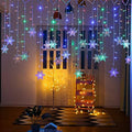 LED Curtain Lights,19ft/6M 96 LED Snowflake Curtain String Lights Plug-in Window Curtain Lights with 8 Modes Decoration for Christmas, Wedding, Party,Wall, Home Decorations (Colorful)