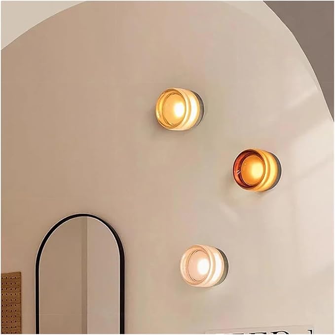 Modern LED Wall Lamp - Amber Jelly Design, Smokey Grey Sconce for Living Room, Corridor, Study, Dining Room - Stylish Home Decor Fixture
