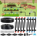 110FT Drip Irrigation System for Garden, Quick-Connect Automatic Garden Watering System with 1/2" & 1/4" Tubing and Accessories - Adjustable Sprinklers Kit for Greenhouse, Yard, Lawn, Raised Bed