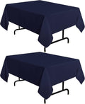 sancua 2 Pack Navy Tablecloth 54 x 54 Inch, Stain and Wrinkle Resistant Square Table Cloth - Washable Polyester Table Cover for Dining Tables, Buffet Parties and Camping