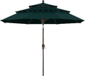MASTERCANOPY 9ft 3-Tier Olefin Patio Umbrella with Tilt Crank, 5-Year-Non-Fading Canopy & 8 Fiberglass Ribs for Deck, Patio, and Garden, Peacock Blue
