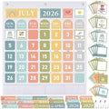 Sinload Classroom Calendar Pocket Chart Muted, Muted Boho