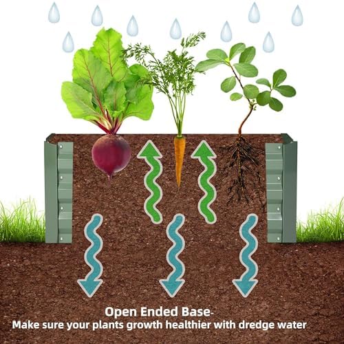 2x2x1FT Green Metal Raised Garden Bed Kit, Galvanized Outdoor Planter Box for Vegetables, Flowers, Herbs, Succulents and More