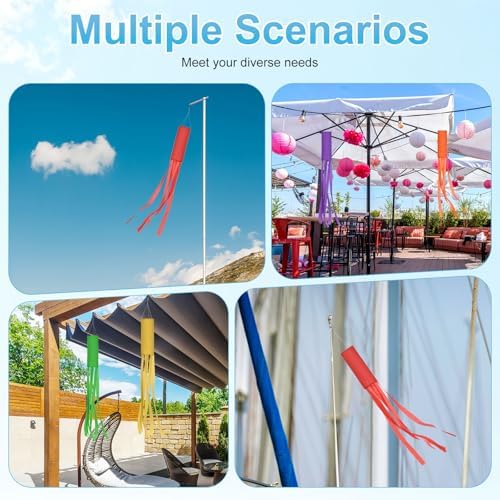 M METERXITY 1-Pack Windsock Flag, Colorful Wind Socks for Garden/Yard/Patio/Home Decor, Spring Summer Fall Winter Outdoor Hanging Decoration [59 in / 150cm, Red]