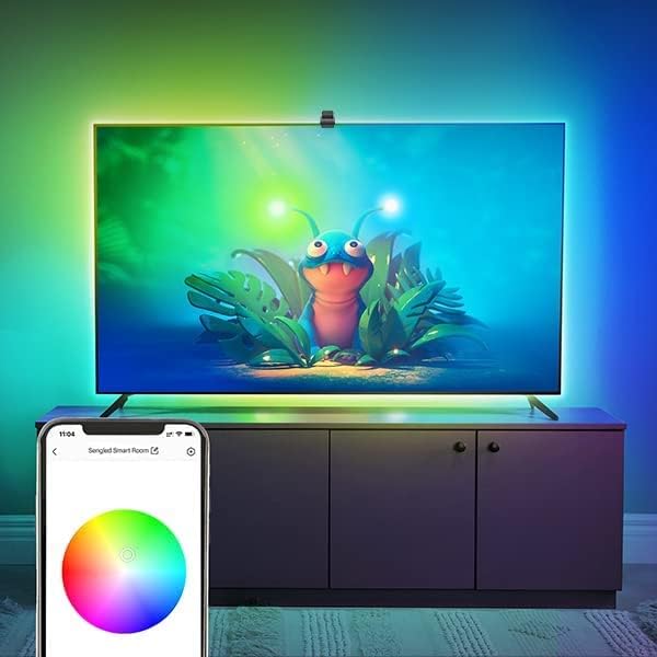 Sengled Envisual TV Led Lights(TV Sync Suppoorts Off-line), TV LED Backlights with Camera for 40-45 inch TVS, Smart Ambient WiFi RGB Lights, Works with Alexa & Google Assistant, App Control, Vision G2