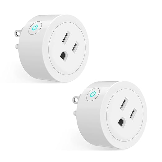 MoesGo Smart WiFi Power Dimmer Plug, Brightness Adjust Timer Socket, Tuya Smart Life App Remote Control, Compatible with Alexa and Google Home, 2 Pack, White