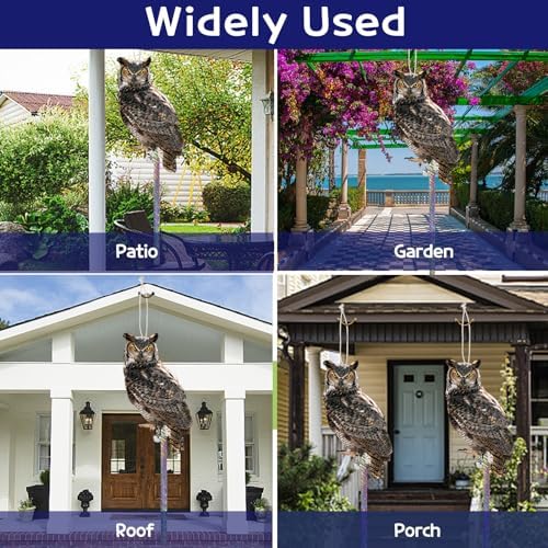 4PCS Hanging Flat Fake Owl to Keep Pigeon Away from Balcony