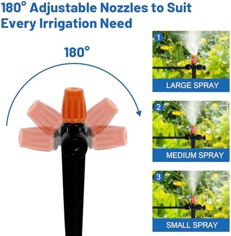 Misting Drip Irrigation System for Garden Watering,Raised Bed 60FT