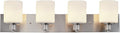 Design House 578849 Dane Traditional 4-Light Indoor Bathroom Vanity Light Dimmable Frosted Glass for Over The Mirror, Satin Nickel