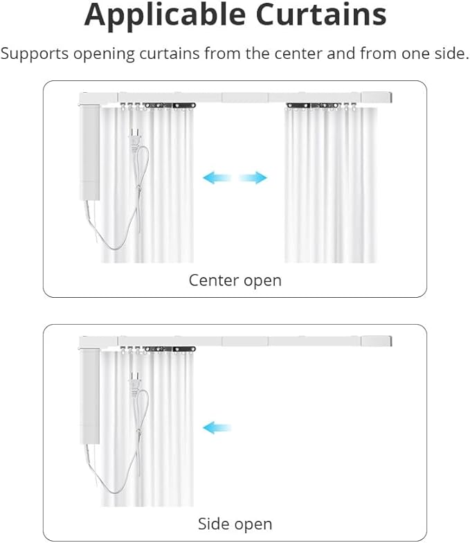 Motorized Curtain Rods with Remote | Matter-Certified WiFi Electric Curtains Compatible with Apple Home, Alexa, Google Assistant, SmartThings | Automatic Curtain Opener (6.1m (240.2inch))