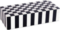 Handicrafts Home Decorative Storage Box with Lid, Black and White Decorative Box for Remote Controls, Coffee Table Storage Organizer, Keepsake Box for Living Room, Shelf & Hallway Decor, 10x4.5x2.5