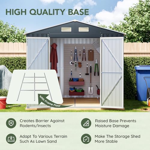 Breezz Outdoor Steel Storage Shed, 10 x 8 ft Nightblue