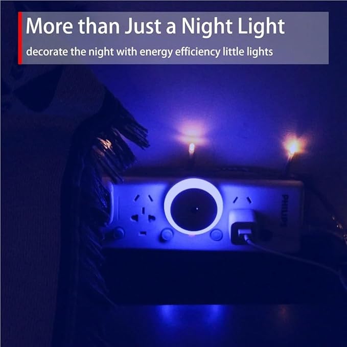 LED Night Light in Dusk to Dawn Smart Sensor Auto Dim Into Wall Night Lamp for Bathroom Hallway Kitchen Stairway Bedroom(1pc White Light)