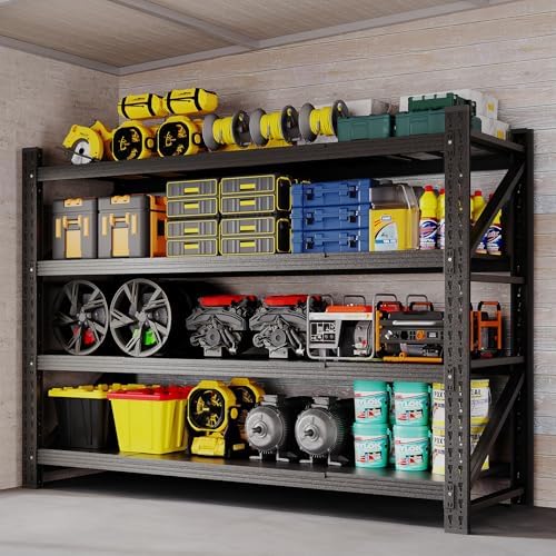 BYNSOE 60" W Storage Shelves 5000lbs Garage Metal Shelving Heavy Duty Garage Shelves Adjustable Storage Shelves for Industrial, Factory, (60" W X 24" D X 70" H)