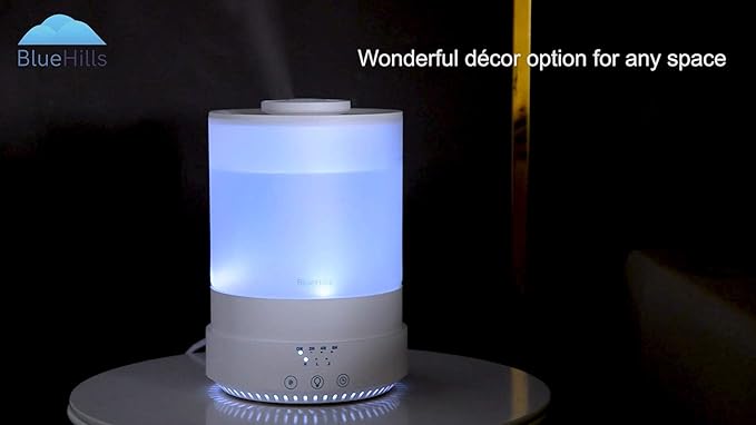BlueHills Premium Large 2500 ML and 2000 ML XL Essential Oil Diffusers Humidifier Combo Set of 2 for Large Room Home with Décor LED Lights Great Gift – White and White Wood Grain