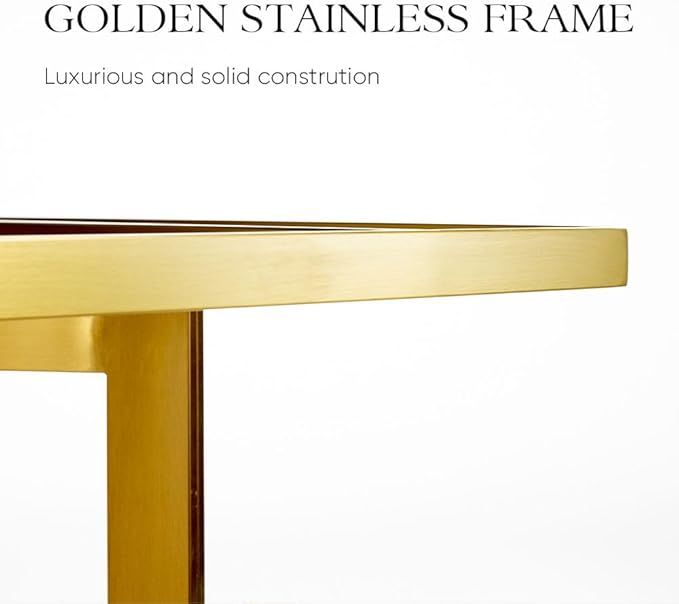 POVISON Marble Dining Table for 6, Modern Dining Room Table 63" for Kitchen & Dining Room, Black Marble Table Top with Luxury Gold Trestle Pedestal(Dining Table Only)