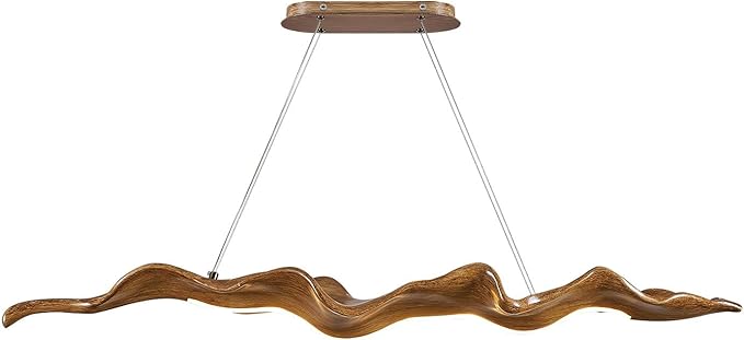 31.5in Linear Chandelier with Remote,Modern Resin Ceiling Pendant Lights for Dining Room,Island Lighting Hanging Light for Kitchen,Living Room