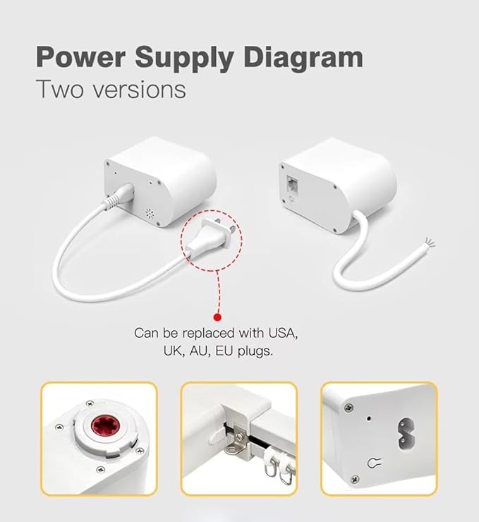 Matter Smart Curtain Track System, Hidden Motorized Curtain Rail, 1.8N.m 60kg Load, QR Pairing WiFi, Compatible with HomeKit Alexa Google Home SmartThings, Remote (3 meters (118.1 inches))