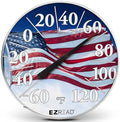 EZREAD Hanging Dial Thermometer 840-1221 Weather Thermometers for Indoor and Outdoor Use, Large 12.5 Inch Diameter, Easy to Read Numbers, American Flag