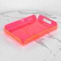Neon Pink Acrylic Tray 15x10.2 Inches - Bold and Bright Serving Tray for Kitchen, Parties, and Home Organization - Durable and Stylish