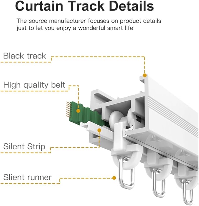 Pre-Assembled Motorized Curtain Track with Remote, 1.8N Automatic Curtain Opener System, Dry Contact Electric Curtains for Smart Home & Commercial Automation (4.0 meters (157.4 inches))