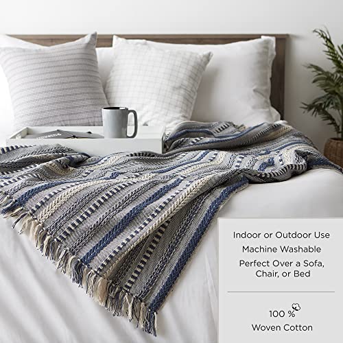 DII Transitional Checked Plaid Woven Throw, 50x60, Barn Red - color: Barn Red, size: 50x60"