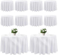 Cuckan 120 Inch Round Tablecloth, 10 Pack White Stain Resistant and Wrinkle-Free Polyester Table Cover for Wedding, Banquet, Party, Restaurant
