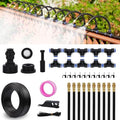 Drip Irrigation System 30 FT with 10 Nozzles, 360° Adjustable Bendable Garden Watering Misting System for Greenhouse, Yard, Lawn, Plant, Garden, 5/16 inch Hose (OD: 8mm)