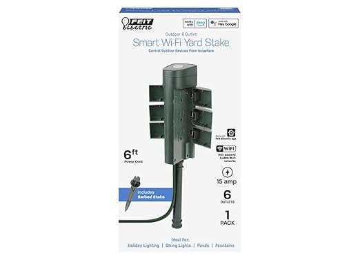 Feit Electric 125V 15A Alexa Google Smart Wifi Yard Stake